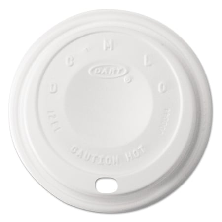Dart Cappuccino Dome Sipper Lids, 12 oz, White, PK1000 PK 12EL